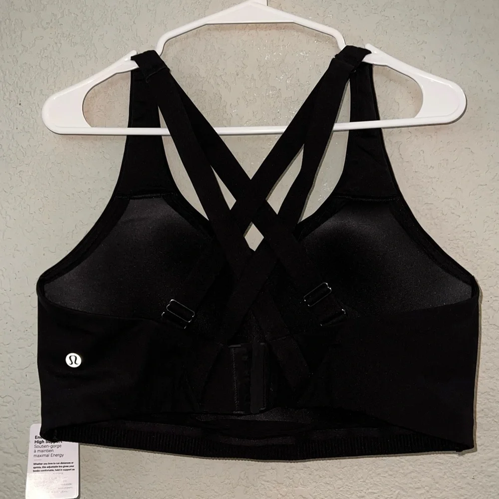 lululemon Energy bra high support black color size 40D Cross-Back Sports Bra NWT